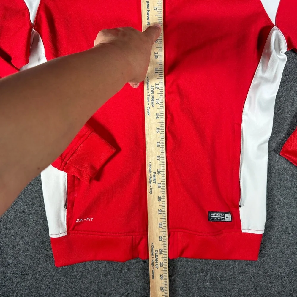 Nike Mens Dri-FIT Soccer Track Jacket Red White Full Zip 616605-657 Size M